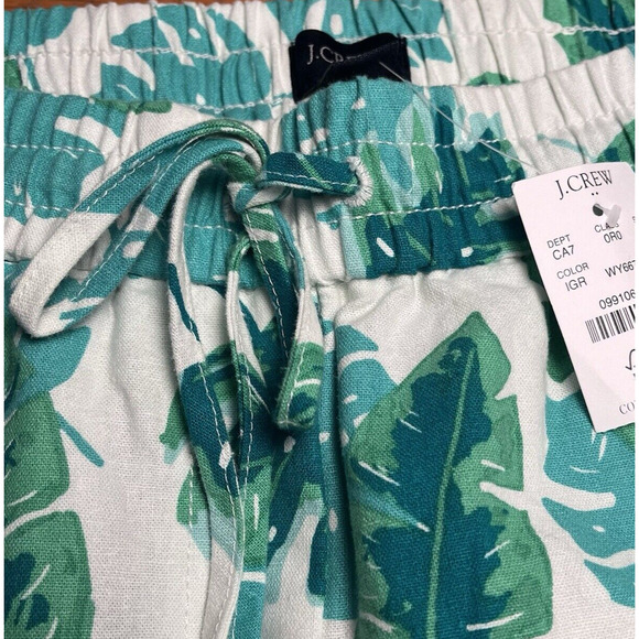 J. Crew Linen Pull On Drawstring Ankle Crop Pants Womens Size 6 Tropical $69 NEW - Picture 7 of 16